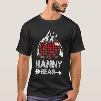 T-shirt Nanny Bear Pajama de Noël Red Plaid Buffalo Fami