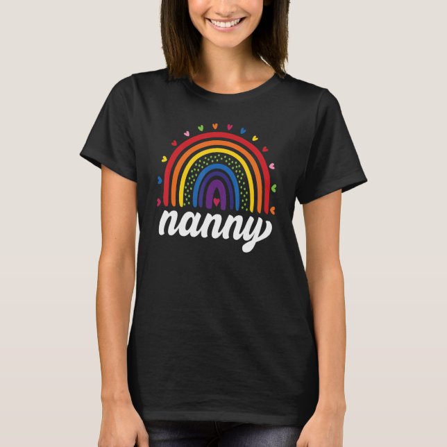 T-shirt Nanny  Boho Rainbow Back To School Grandma Appreci (Devant)