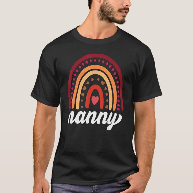 T-shirt Nanny  Boho Rainbow Back To School Grandma Appreci (Devant)