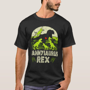 T-shirt Nanny Dinosaur T Rex Nannysaurus 4 Kids Matching F