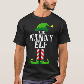 T-shirt Nanny Elf Correspondant Famille Groupe Noël