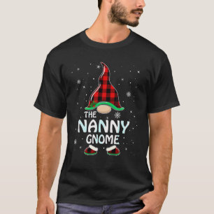 T-shirt Nanny Gnome Buffalo Plaid Matching Family Christma