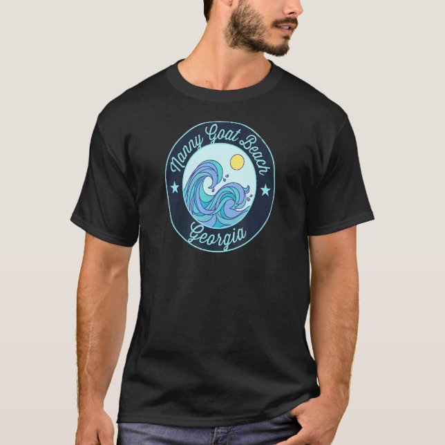 T-shirt Nanny Goat Beach Ga Georgia Souvenir Surf nautique (Devant)