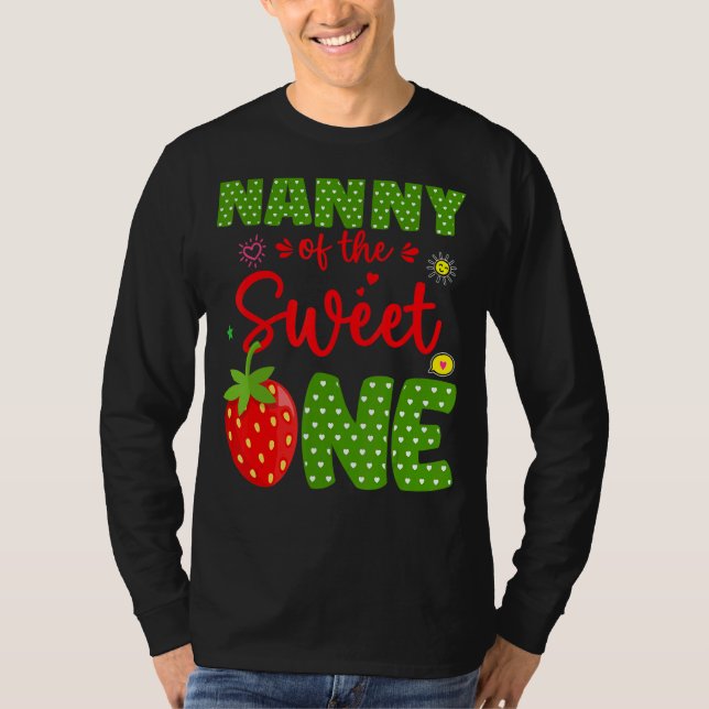 T-shirt Nanny Of The Birthday One Strawberry 1st Fruit Bd (Devant)
