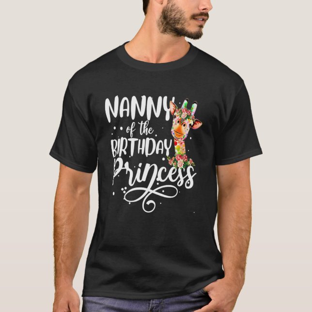 T-shirt Nanny Of The Birthday Princess Giraffe Birthday Gi (Devant)
