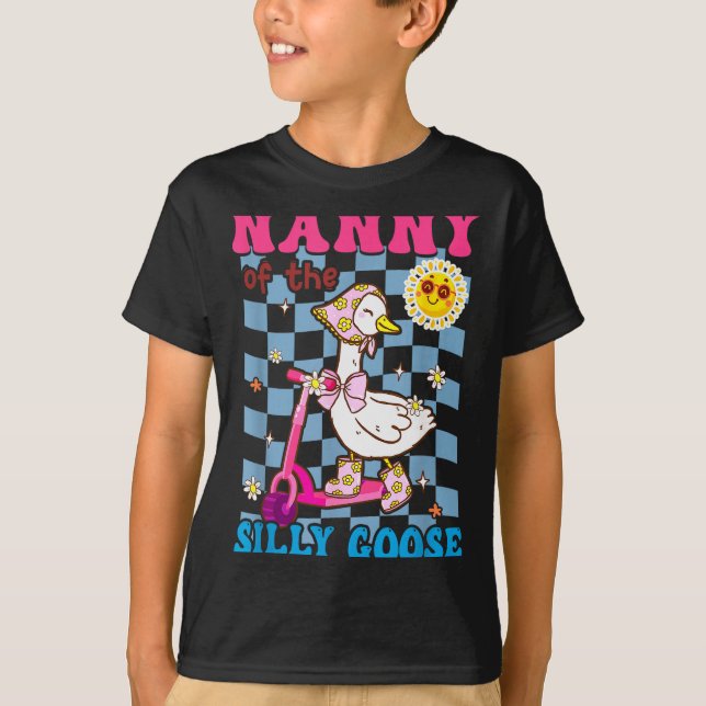 T-shirt Nanny Of The Silly Goose First Birthday Family Mat (Devant)