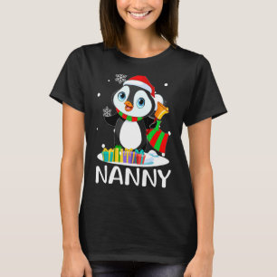T-shirt Nanny Penguins Santa Hat Noël Correspondant Famill