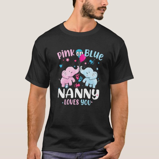 T-shirt Nanny Rose Ou Bleue Vous Aime Genre Révéler Elepha (Devant)