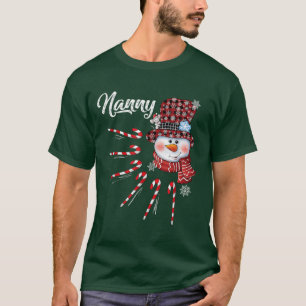 T-shirt Nanny Snowman Sucre de canne Noël Rouge Plaid Casq