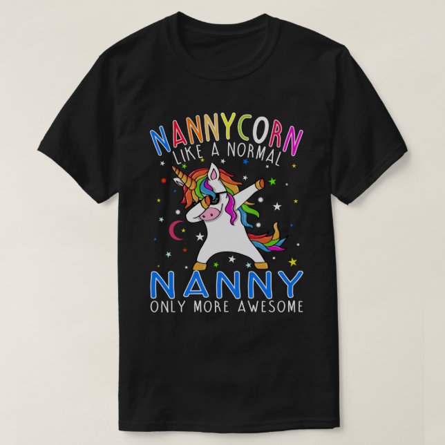 T-shirt Nannycorn Comme Une nounou Seulement Awesbe Dabbin (Design devant)