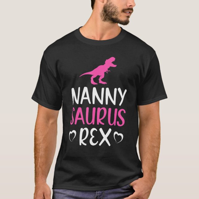 T-shirt Nannysaurus Rex Dinosaur Nanny Saurus Famille (Devant)