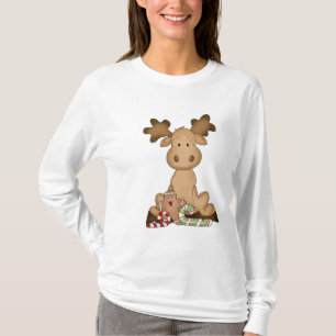 T-shirt nano de douille d'orignaux de Noël long