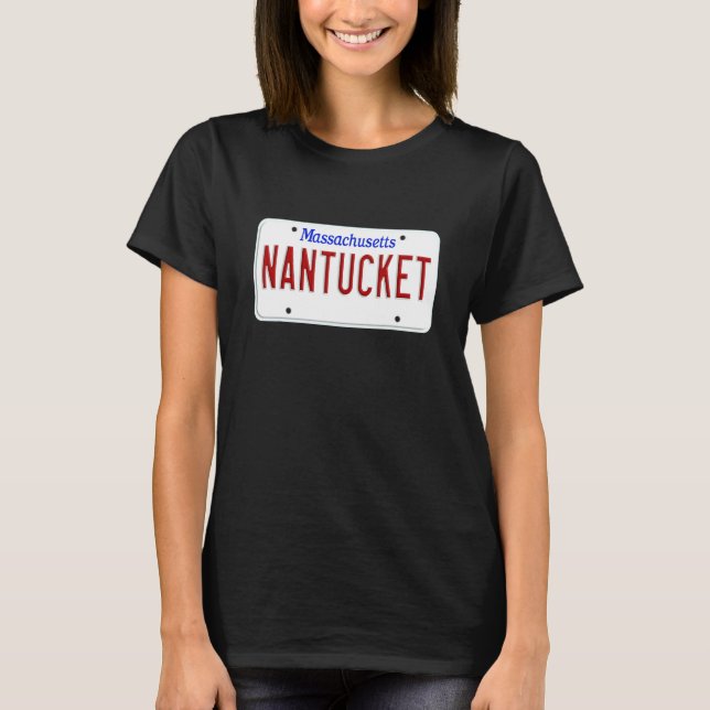 T-shirt Nantucket Island Boston Massachusetts License Plat (Devant)