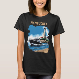T-shirt Nantucket Massachusetts Lumière Rétro Voyage