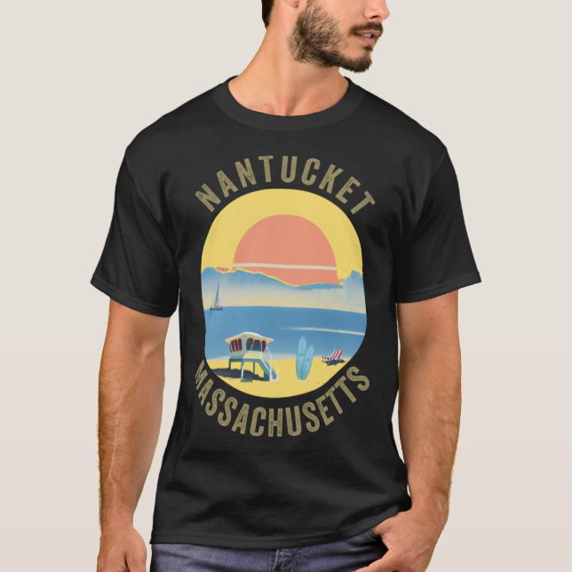 T-shirt Nantucket Souvenir Apparel  Retro Vintage Nantucke (Devant)