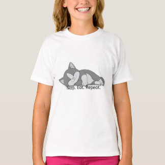 T-shirt Nap Manger Répéter – Graphique de chat mig