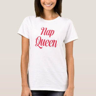 T-shirt Nap Queen rose cerisier rouge