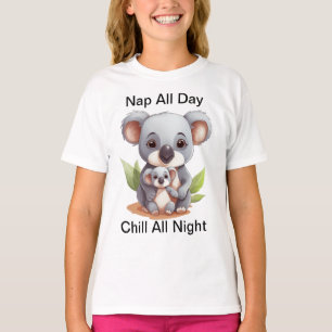 T-shirt Nap Toute La Journée Chill Toute La Nuit - Lazy Ko