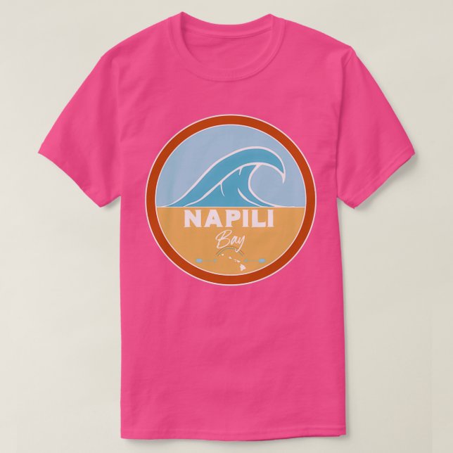 T-shirt Napili Bay Beach Hawaii Pacific Ocean Beach Waves (Design devant)
