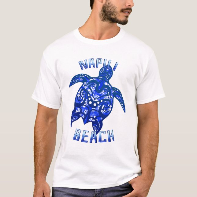 T-shirt Napili Beach Hawaii Vacances Tortue Tribale (Devant)