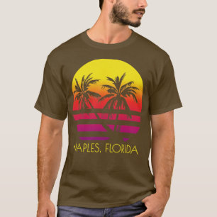 T-shirt Naples Beach Floride Tropical Palm Trees Sunset Va