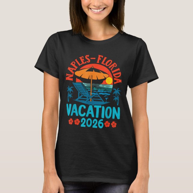 T-shirt Naples Florida 2026 Family Vacation Beach Summer V (Devant)