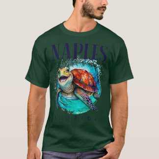 T-shirt Naples Florida Aquarelle Happy Sea Turtle