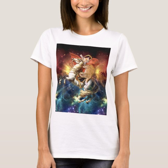 T-shirt Napoléon Cat dans l'espace (Devant)