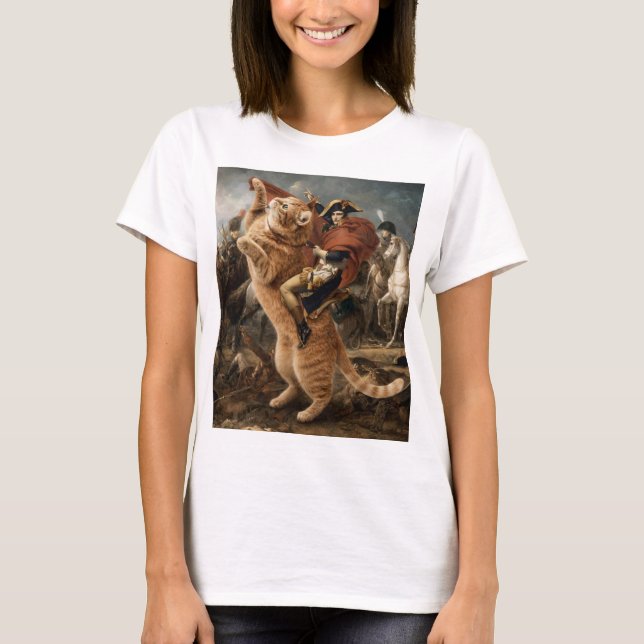 T-shirt Napoléon chevauchant un chat de bataille géant     (Devant)
