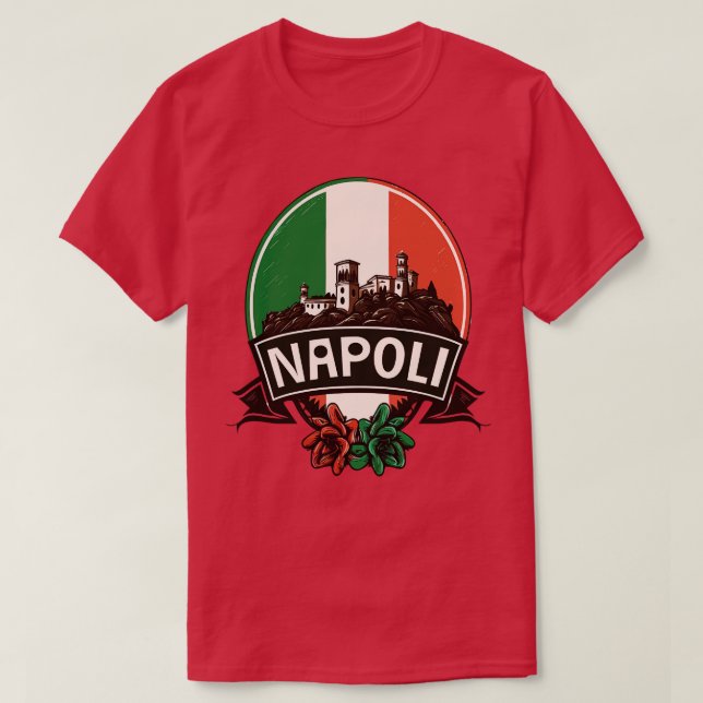 T-shirt Napoli Italia Retro Italie Design 3 (Design devant)