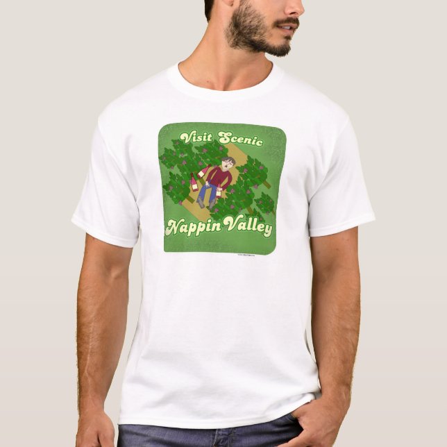 T-shirt Nappin Valley Cheeky Napa Caricature de voyage (Devant)