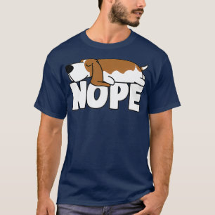 T-shirt Napping Basset Hound Funny Nope Lazy Chiens Adulte