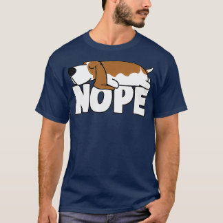T-shirt Napping Basset Hound Funny Nope Lazy Chiens Adulte