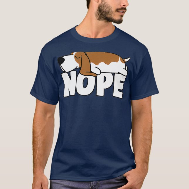 T-shirt Napping Basset Hound Funny Nope Lazy Chiens Adulte (Devant)