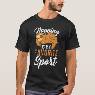 T-shirt Napping Est Mon Sport Favori Sloth Wildlife Anima