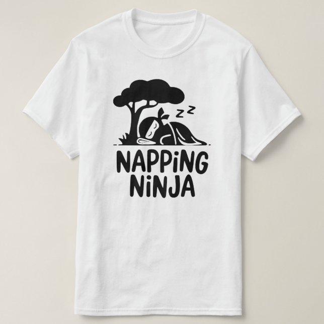 T-shirt Napping Ninja - Ninja Sleepy mignonne Art Drôle Sl (Design devant)