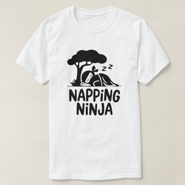 T-shirt Napping Ninja - Ninja Sleepy mignonne Art Drôle Sl (Design devant)