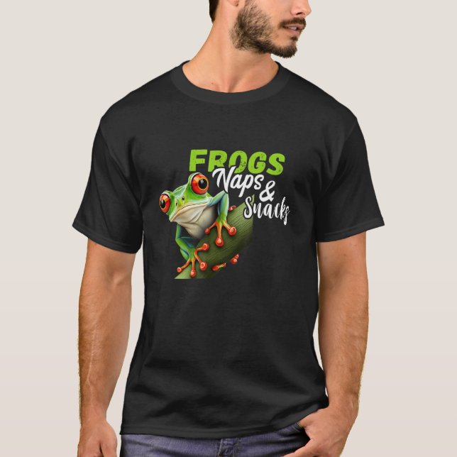 T-shirt Naps And Snacks Rainforest Amphibian Red Eyed Tree (Devant)