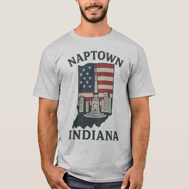 T-shirt Naptown Indiana Monument Circle Tee (Devant)