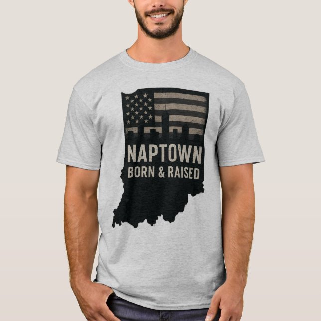 T-shirt Naptown Indiana Né et élevé Tee (Devant)