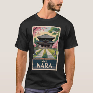 T-shirt Nara Japon Illustration Voyage Art Vintage