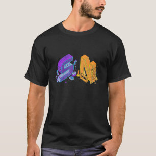 T-shirt NaruSasu SasuNaru lettres steampunk en orange et