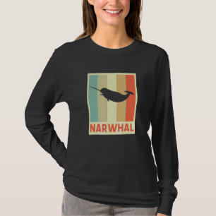 T-shirt Narval Baleine Créatures Marines Rétro Vintage
