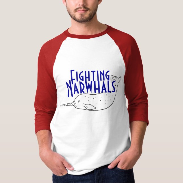 T-shirt narvalo, combat, Narwhals (Devant)