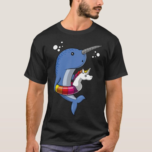 T-shirt Narwal Poisson Licorne à Flotteur (Devant)