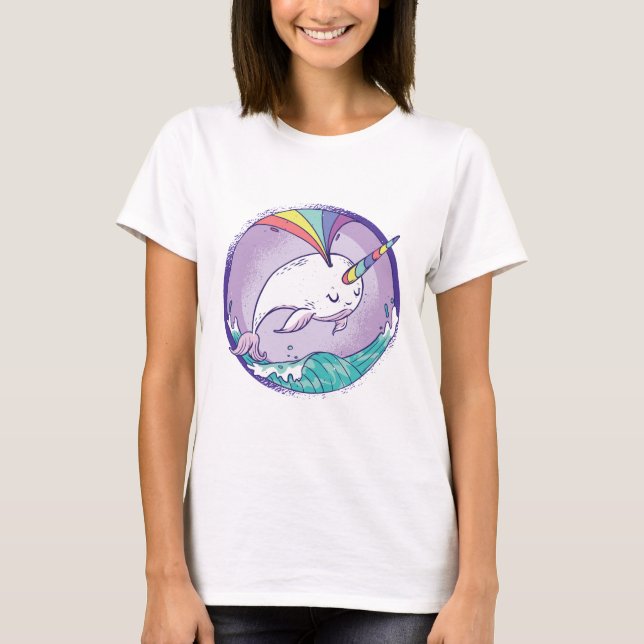 T-shirt Narwhal Arc-en-Ciel (Devant)