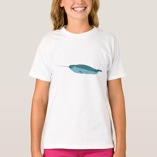 T-shirt Narwhal dans l'océan Bleu (Devant)