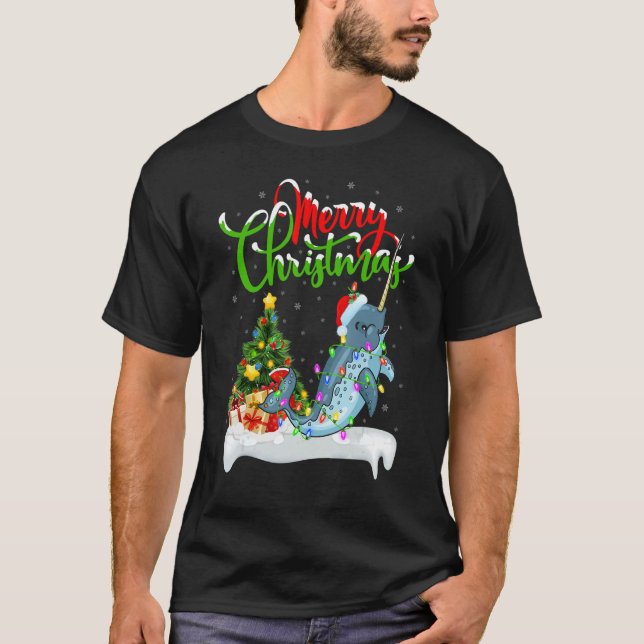 T-shirt Narwhal Fish   Xmas Decorations Santa Narwhal Chri (Devant)