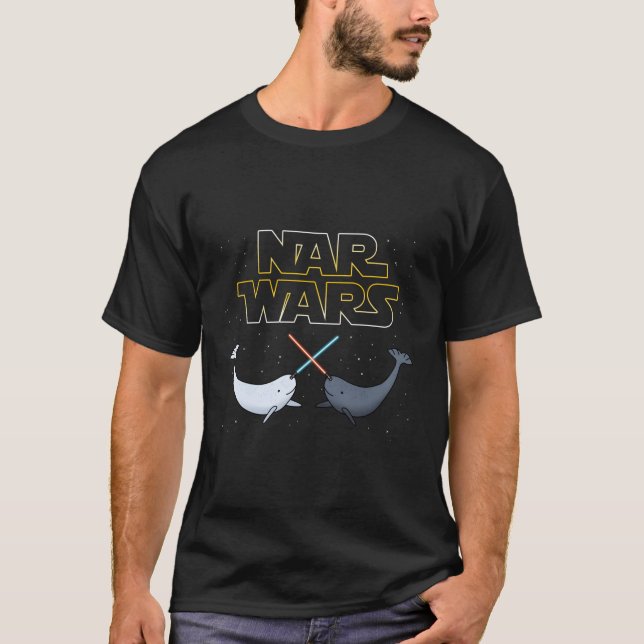 T-shirt Narwhal Nar Wars Narwhal (Devant)
