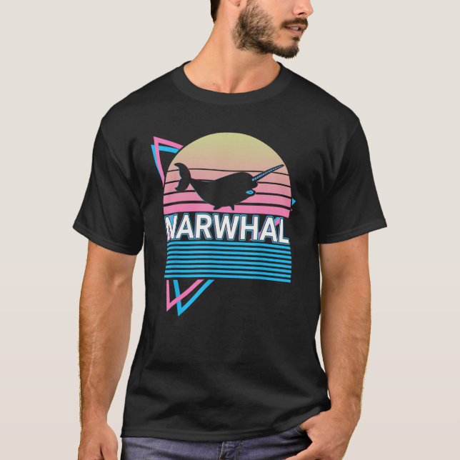 T-shirt Narwhal Retro (Devant)